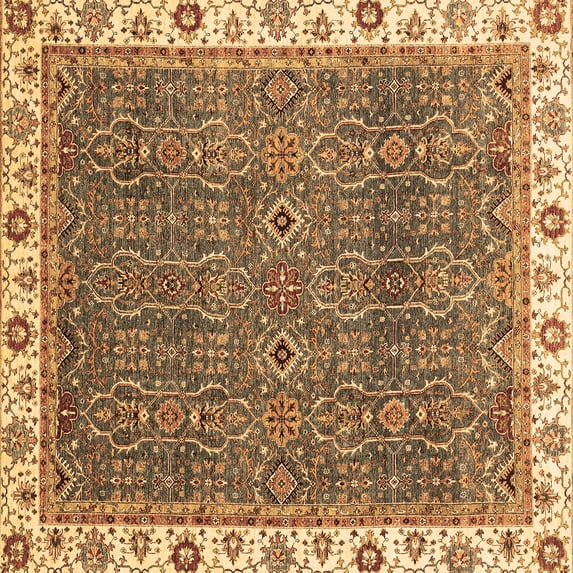 Ahgly Company Indoor Square Oriental Brown Traditional Area Rugs, 4' Square