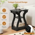 thumbnail image 2 of Barara King 3-Tier End Tables Set of 2 with Charging Station and Open Shelves for Living Room, Bedroom Nightstand Set, Black, 2 of 3