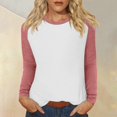 thumbnail image 2 of Hearthz Long Sleeve Shirts Womens Crewneck Color Block Workout Tops Fall Basic Tops Fitted Blouses for Women Casual Summer, 2 of 6