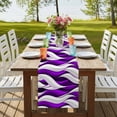 thumbnail image 4 of Table Runners 72 Inches Long Dress Scarves, Purple White Moire Farmhouse Kitchen Table Runner, Coffee Tablerunners, Modern Abstract Art 16x72 Inch, 4 of 9