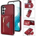 thumbnail image 2 of Compatible with Samsung Galaxy A54 5G Wallet Case with Card Slot  Flip Leather Shockproof Zipper Protective Handbag with Crossbody Strap for Galaxy A54 5G Case Wallet(Red-6.4 inch), 2 of 8