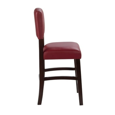 Linon Home Decor Linon Monte Carlo Stationary Counter Stool, Dark Red Vinyl - N/A
