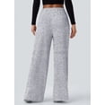 thumbnail image 6 of DOKOTOO Womens Ribbed Knit Pants Casual Drawstring Waisted Wide Leg Sweatpants Comfy Loose Lounge Pants with Pockets, 6 of 9