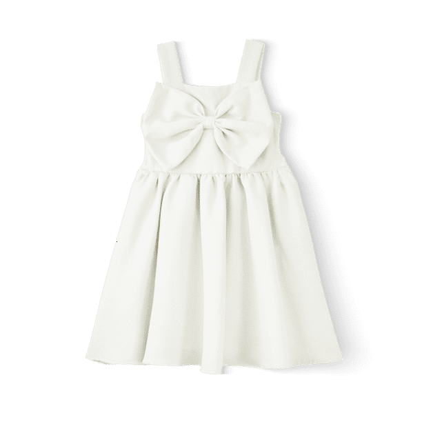 FLORY Vestido con Moño para Niña | Vestido casual para Niña | 0152, Hueso, M