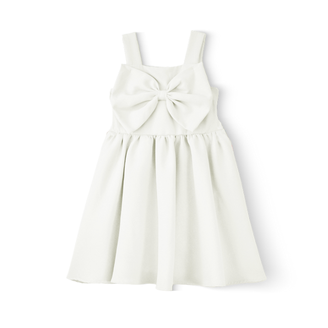 FLORY Vestido con Moño para Niña | Vestido casual para Niña | 0152, Hueso, M