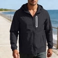 thumbnail image 2 of Seffadzy Men's Solid Color Hoodie, Long Sleeve Hooded Zip Up Cardigan, Ice Silk Thin Waterproof Sun Protection Clothing Suitable for outdoor sports and travel_Black_XL, 2 of 10