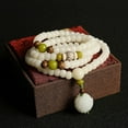 thumbnail image 2 of bracelet de Racine Bodhi Naturel Qiyi Bijoux Jade Blanc Bodhi 108 Perles bracelet Bodhi Rosaire, 2 of 6
