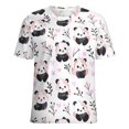 thumbnail image 5 of Panda Floral Pattern Women's T-Shirt Short Sleeve T Shirts Tops Tee Ladies Loose T, 5 of 7