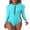 Sky blue, variant on Charmo Womens One Piece Zipper Rash Guard Color Bloecked Swimsuit