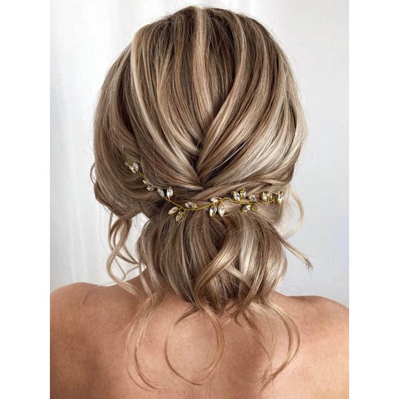 Bride Rhinestone Wedding Hair Vine Crystal Hair Piece Bridal Headpiece Hair Accessories for Women and Girls HV190