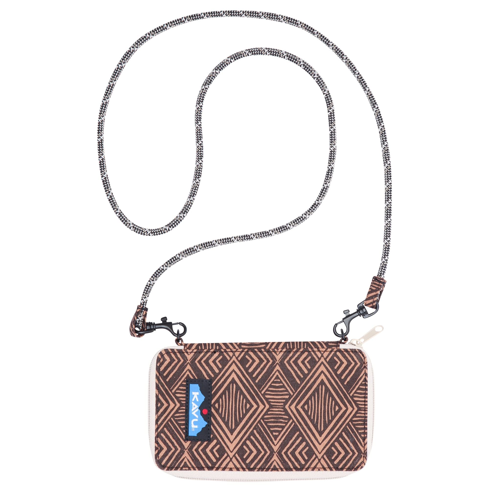 KAVU Go Time BiFold Crossbody Wallet with Rope Strap Mahogany Inlay