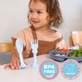 thumbnail image 5 of Spoon la la Made in USA Toddler Utensil Gift Set - 2 Pack (1 Spoon & 1 Fork for Kids) Blue 3D Cat Dog Handles, BPA-free, Dishwasher Safe, 5 of 7