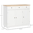 thumbnail image 3 of White Sideboard Buffet Cabinet with 3 Doors 3 Drawers Adjustable Shelf for Kitchen Living Room Hallway Coffee Bar Storage, 3 of 7