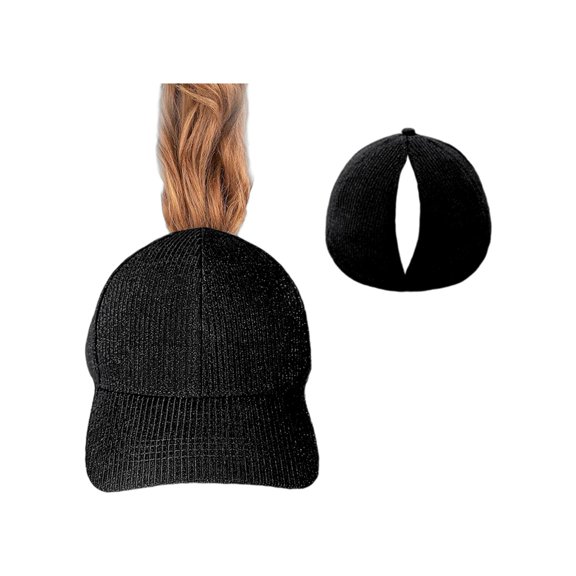 MIASHUI Women's Ponytail Baseball Cap with Closure for Running, Tennis, and Golf, Quick-Dry Material for Comfort, Adjustable Fit for Sports Black