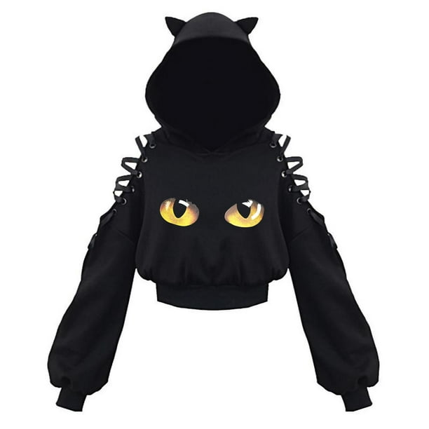 Cathalem Cotton Hoodies for Women Pullover Sherpa Fleece Warm Heavyweight  Sweatshirt,Black XL