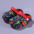 thumbnail image 2 of CAUYDY Kids Toddler Clogs Boys Girls Dinosaur Slip on Slides Sandals Summer Beach Pool Outdoor Water Shoes Shower Slippers Garden Clogs(L101-Dark Blue,13.5), 2 of 5