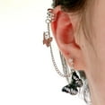 thumbnail image 4 of Soumake 1Pc Punk Earring Dainty Durable Butterfly Shape Punk Long Chain Earring Jewelry Accessories, 4 of 8