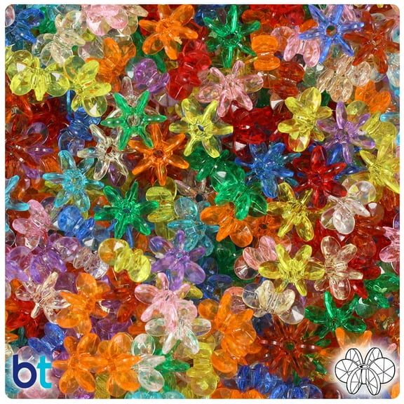 BeadTin Multi Transparent 10mm SunBurst Craft Beads (450pcs)