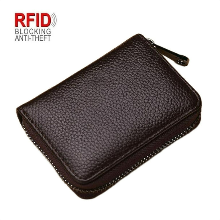 Women RFID Blocking Leather Accordion Wallet Credit Card 