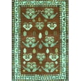 thumbnail image 1 of Ahgly Company Machine Washable Indoor Rectangle Animal Turquoise Blue Traditional Area Rugs, 8' x 12', 1 of 4