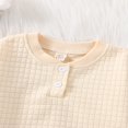 thumbnail image 4 of Bébé Fille Garçon Sweat-Shirt Col Rond Romper Pull Patchwork Manches Longues Haut Chaud Automne Vêtements d'Hiver Abricot, 4 of 6