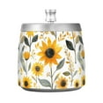 thumbnail image 7 of Yayeee Ashtray with Lid for Cigarette Smokeless Stainless Steel Home Ash Holder, White Watercolor Sunflowers, 7 of 7