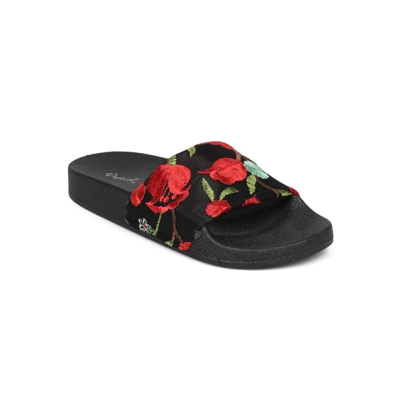 New Women Qupid Booboo-40 Open Toe Molded Footbed Slide Sandal