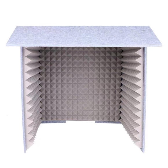 Cubierta de insonorizada portátil,Paneles de espuma,Grabación de sonido de estudio,Caja de sonido robusta hecha a sí misma con absorción de Gris
