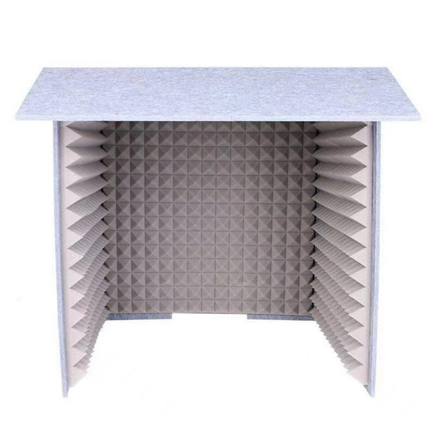 Cubierta de insonorizada portátil,Paneles de espuma,Grabación de sonido de estudio,Caja de sonido robusta hecha a sí misma con absorción de Gris