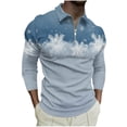 thumbnail image 2 of Blusa y camisa de manga larga con cuello vuelto para hombre, jersey con cremallera y solapa estampada, blusa de manga larga con cuello vuelto, blusa de poliéster para hombre, 2 of 5