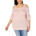 thumbnail image 1 of I.N.C Womens Wide Neck Cold Shoulder Pullover Sweater, Pink, Plus Size, 3X, 1 of 2