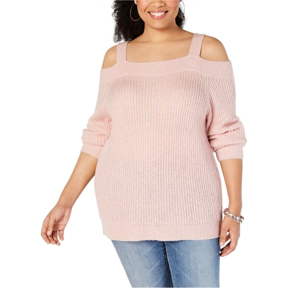 I-N-C Chandail à Col Grand pour Femmes, Épaules Dénudées, Rose, Grande Taille, 3X