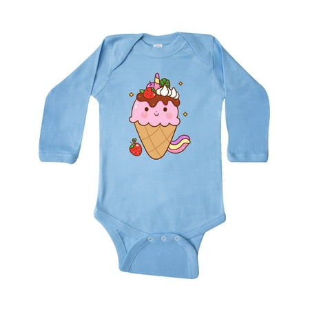 

Inktastic Kawaii Ice Cream Cone Gift Baby Boy or Baby Girl Long Sleeve Bodysuit