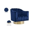 thumbnail image 2 of Meridian Furniture Farrah Navy Velvet Swivel Accent Chair, 2 of 5
