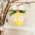 thumbnail image 5 of AZXY Easter Egg Bunny Ornament, Fuzzy Yellow Plastic Easter Hanging Decoration, Bunny Egg with Ears & Floral Accents for Tree, Easter Party & Home Indoor Outdoor Decor, 5 of 6