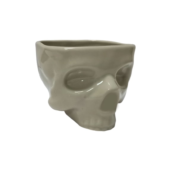 Lypsnake Food Safe Ceramic Skull Bowl,3D Skull Shaped Serving Bowl With Hollow Eye & Nose Design，Novelty Tableware For Pasta Snack Dessert,Halloween Party Dining Table Decor