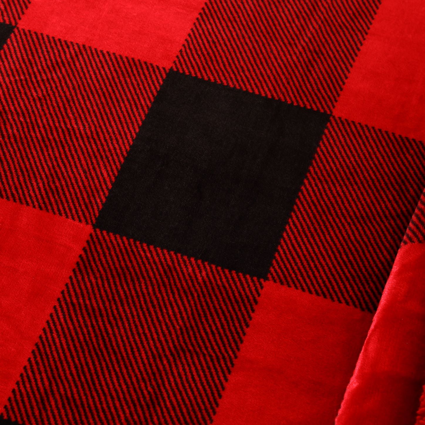 Better Homes & Gardens Nordic Ultra Plush Reversible Bed Blanket, Red Buffalo Plaid, Full/Queen, 100% Polyester