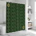 thumbnail image 6 of Dark Green Gold Floral Shower Curtain, Waterproof Shower Curtains for Bathroom, Modern Abstract Art Spring Flowers Washable Fabric Bathtub Curtain Set Bath Decor with 12 Hooks Long 72"x84", 6 of 8