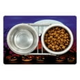 thumbnail image 1 of Halloween Pet Mat for Food and Water, Gothic Haunted House Castle Hill Valley Night Sky October Festival Theme Print, Non-Slip Rubber Mat for Dogs and Cats, 18" X 12", by Ambesonne, 1 of 2