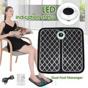 EMS Foot Massager Electric Foot Massager Machine Deep Kneading Mat Heat Automatic Promote Blood Circulation Low Frequency 18 Intensity Levels Portable for Home Office Feet Relax