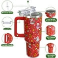 thumbnail image 5 of Christmas Tumbler 40 oz With Handle and Straw - Red Snowman Stainless Steel Insulated Coffee Cups - Mugs Gifts Stuff Decor for Women Girls, 5 of 6