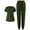 Army Green, variant on Scrubs for Women Set Plus Size Jogger Pant and V-Neck Top Soft Multi Pockets Stretch Nursing Uniform