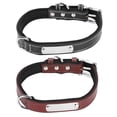 thumbnail image 2 of Collar para perro con placa de identificación, collar personalizado para mascotas con grabado, suministros para mascotas acolchados de cuero PU (marrón y negro L), 2 of 5