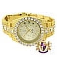 thumbnail image 4 of Solitaire 14K Yellow Gold Tone Simulated Diamond Water Resistance Steel Back Metal Band Watch 40mm, 4 of 6