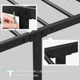 thumbnail image 5 of BOBOKY 14 Inch Queen Size Bed Frame Metal Platform Bed with Spindle Headboard Footboard/Mattress Foundation/No Box Spring Needed/Underbed Storage Space/Steel Slat Support/Easy Set up, Black, 5 of 9