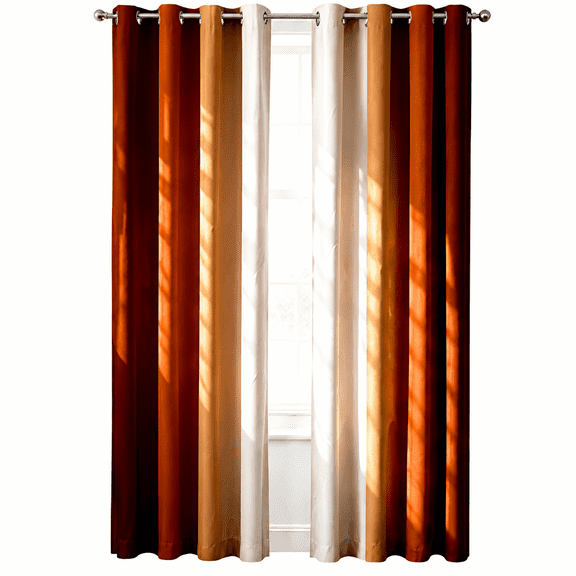 Burnt Orange Ombre Blackout Curtains, Abstract Terracotta Gradient Room Darkening Curtain For Living Room Bedroom Window Privacy Modern Decorative Grommet Drapes 53"W x 84"L (Pack of 2)
