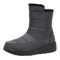 thumbnail image 5 of Winter Snow Boots for Women Seniors Waterproof Platform Wedges Fleece Lined Mid Calf Work Booties Cold Weather, 5 of 6