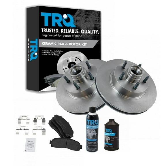 TRQ Front Premium Ceramic Brake Pad & Rotor Kit w/ Fluids for Ford Ranger B2300 BKA18730 Fits select: 2003-2009 MAZDA B2300