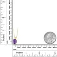 thumbnail image 2 of Gem Stone King 14K Yellow Gold Purple Amethyst Solitaire Pendant Necklace for Women | 2.30 Cttw | Gemstone February Birthstone | Oval 10X8MM | with 18 inch Silver Chain, 2 of 4
