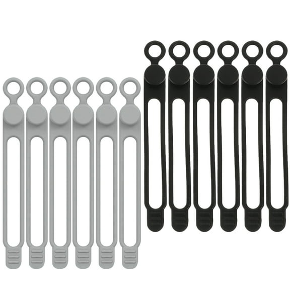 AURARMLET Fastening Cable Ties Cord Wraps Silicone 12-Pcs for Securing Loose Cords